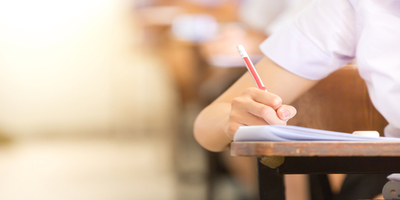 person taking a test