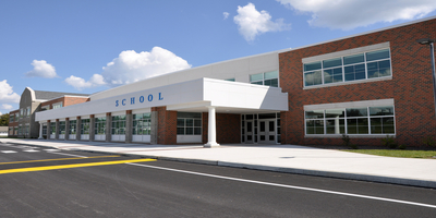 front of school building