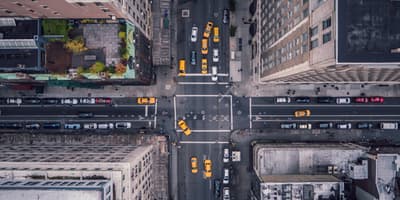 cars in a busy intersection