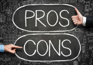 Pros and cons on chalkboard