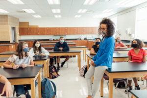 Teaching students in social studies classroom