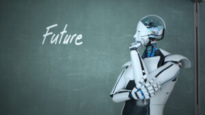ai robot thinking of the future